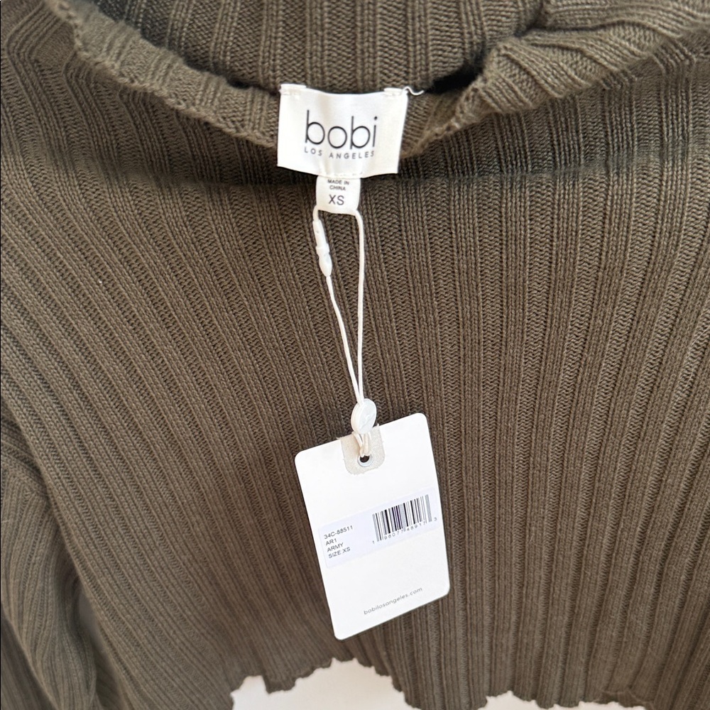 Bobi Olive Ribbed Knit Top - Picture 5 of 5